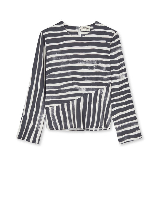 Tencella Ava Top, AOP Stripe/Parisian Night