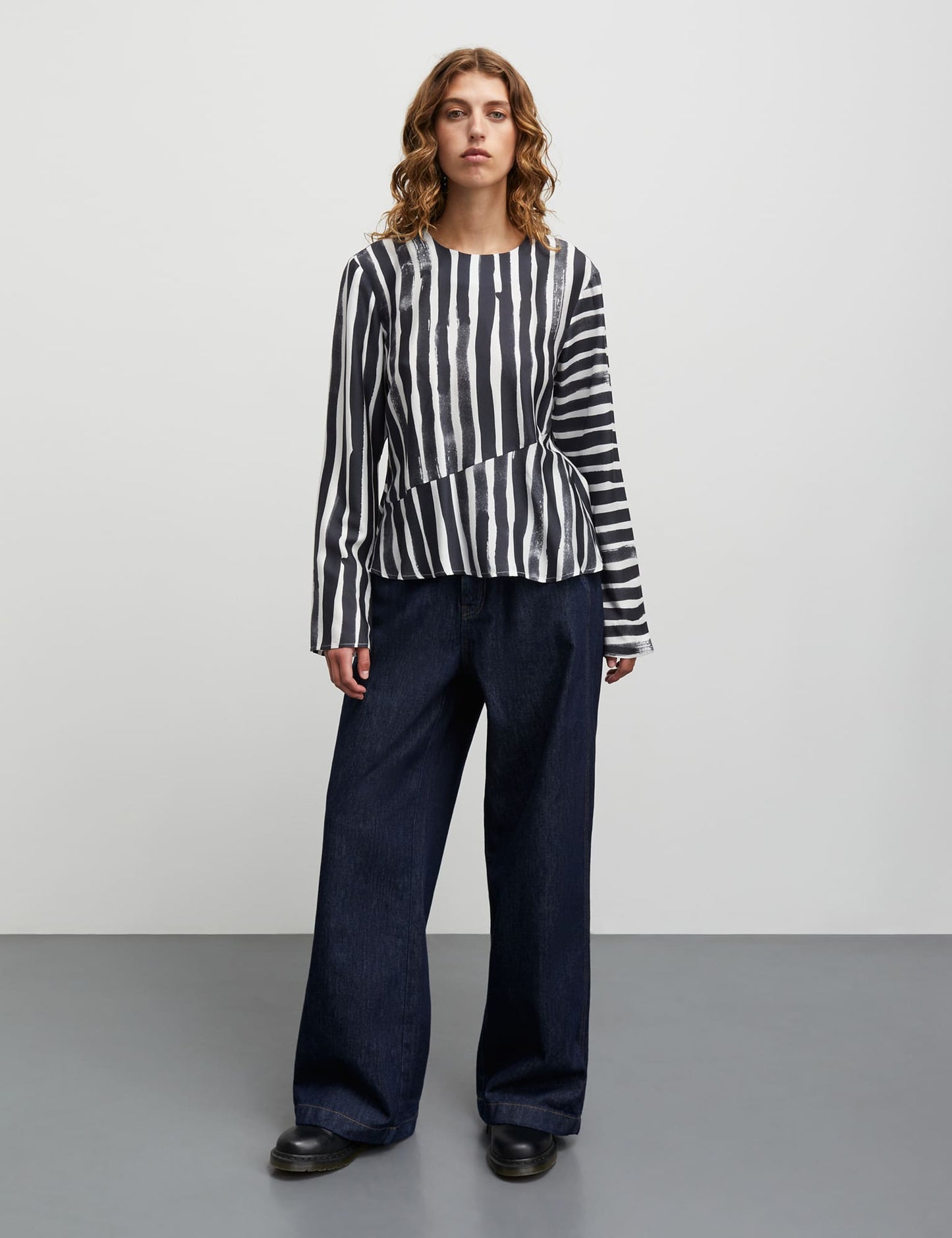 Tencella Ava Top, AOP Stripe/Parisian Night