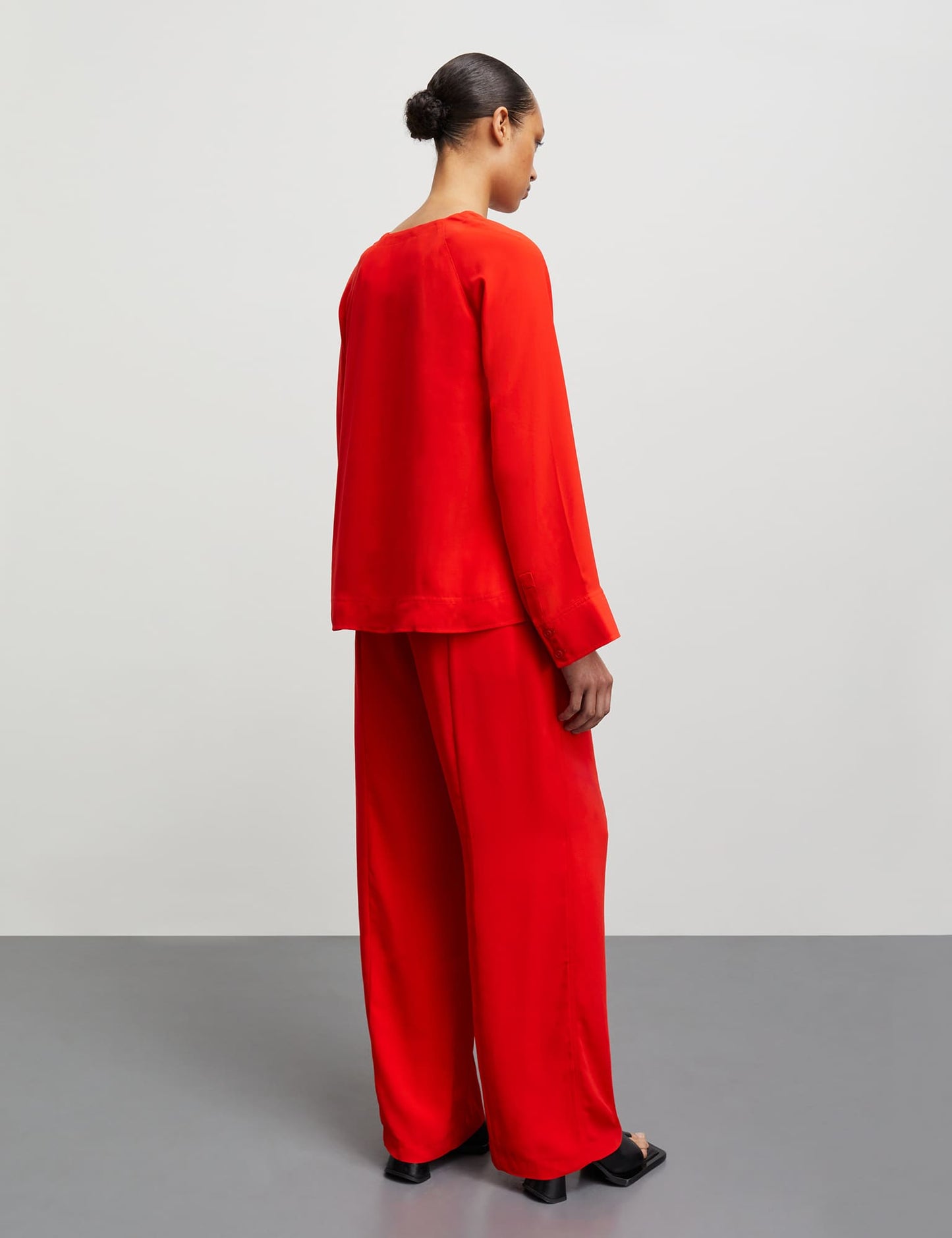 Light Crepe Harper Pants, Fiery Red