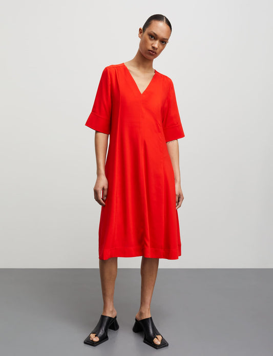 Light Crepe Margot Dress, Fiery Red