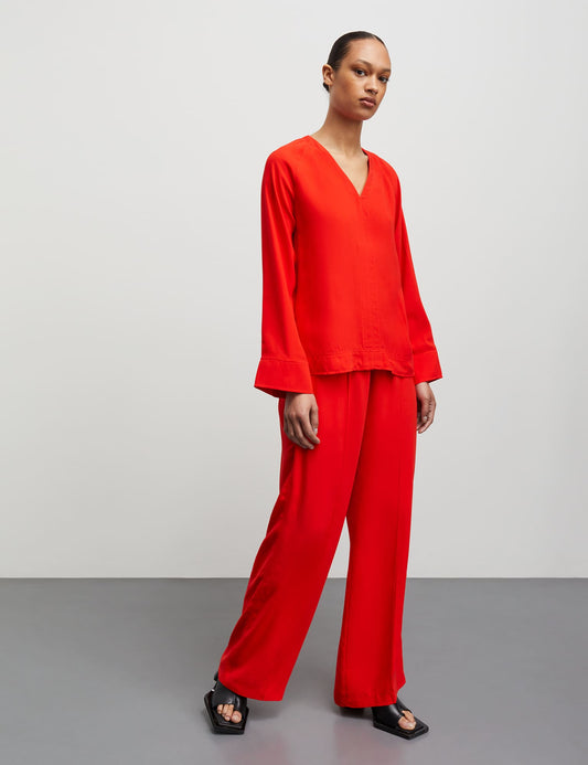 Light Crepe Milly Top, Fiery Red