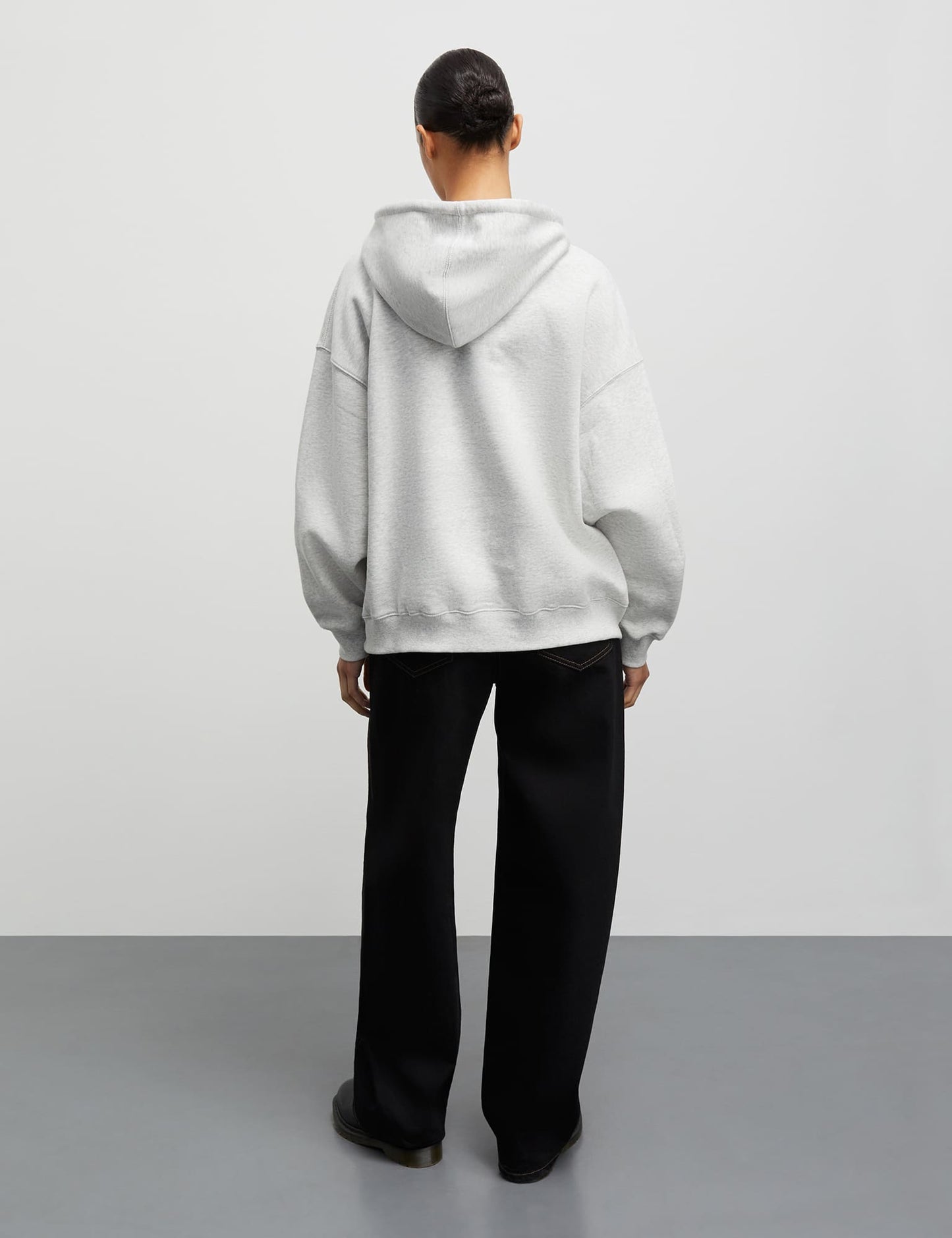 Organic Sweat Atlas Hoodie, Snow White Melange