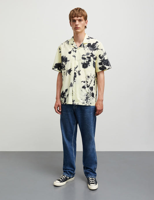 Prime Cotton Poplin Kenji AOP Shirt SS, Tender Yellow