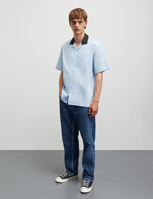 Prime Cotton Poplin Kenji Shirt SS, Cashmere Blue