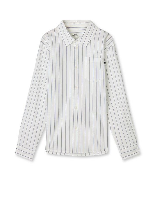 Crisp Poplin Svano Shirt, Pinstripe/Parisian Night