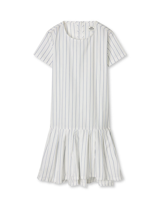 Crisp Poplin Drastina Dress, Pinstripe/Parisian Night