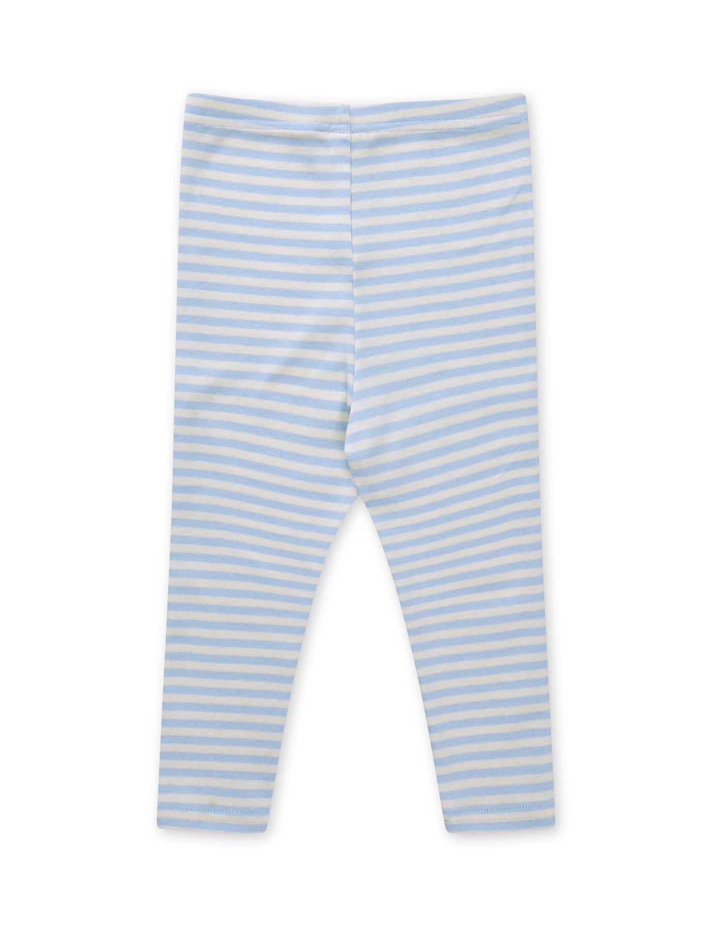 Soft Duo Striped Pumini Leggins, Cashmere Blue/Vanilla Ice