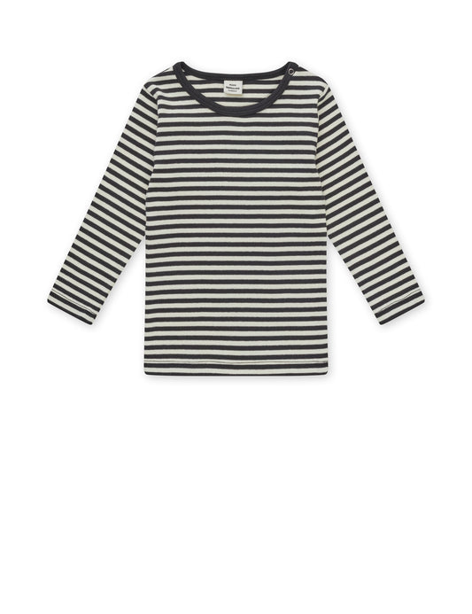 Soft Duo Striped Tobinino Tee LS, Black/Vanilla Ice