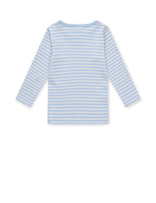 Soft Duo Striped Tobinino Tee LS, Cashmere Blue/Vanilla Ice