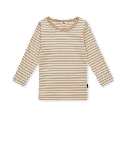 Soft Duo Striped Tobinino Tee LS, Oxford Tan/ Vanilla Ice