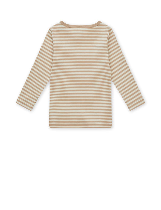 Soft Duo Striped Tobinino Tee LS, Oxford Tan/ Vanilla Ice