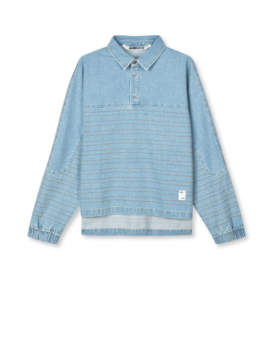 MB Denim Polo Shirt, Light Blue