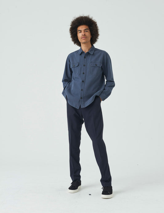 Dyed Canvas Stern Shirt, Midnight Navy